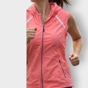 Tangerine Coral Hooded Puffer Jacket XL - Hi-Low Activewear Coat